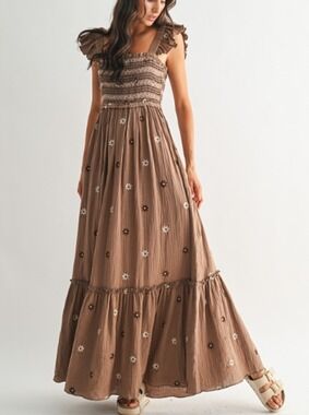 Floral Embroidered Maxi Dress